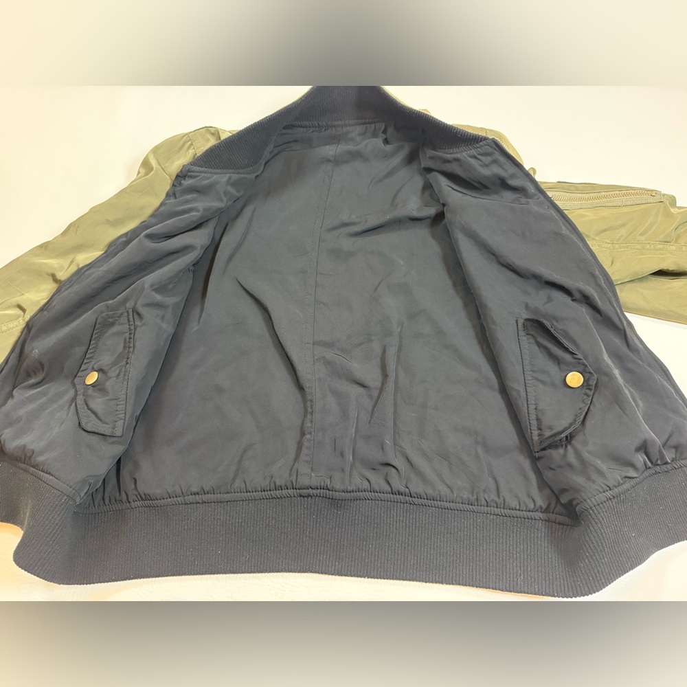 INGNI green padded bomber jacket size women’s medium full zip (bin BB) - Picture 4 of 10